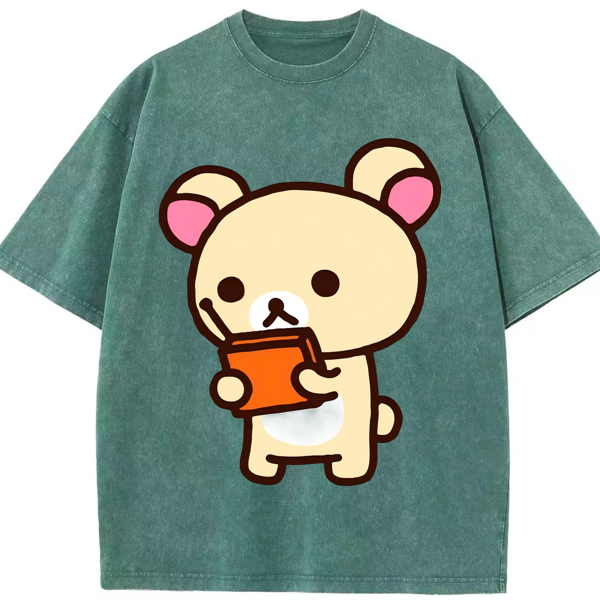 （画像用） リラックマ リラックマ キイロイトリ Rilakkuma Korilakkuma Kiiroitori 綿100% ヴィンテージ風 半袖Tシャツ（フロントプリント）